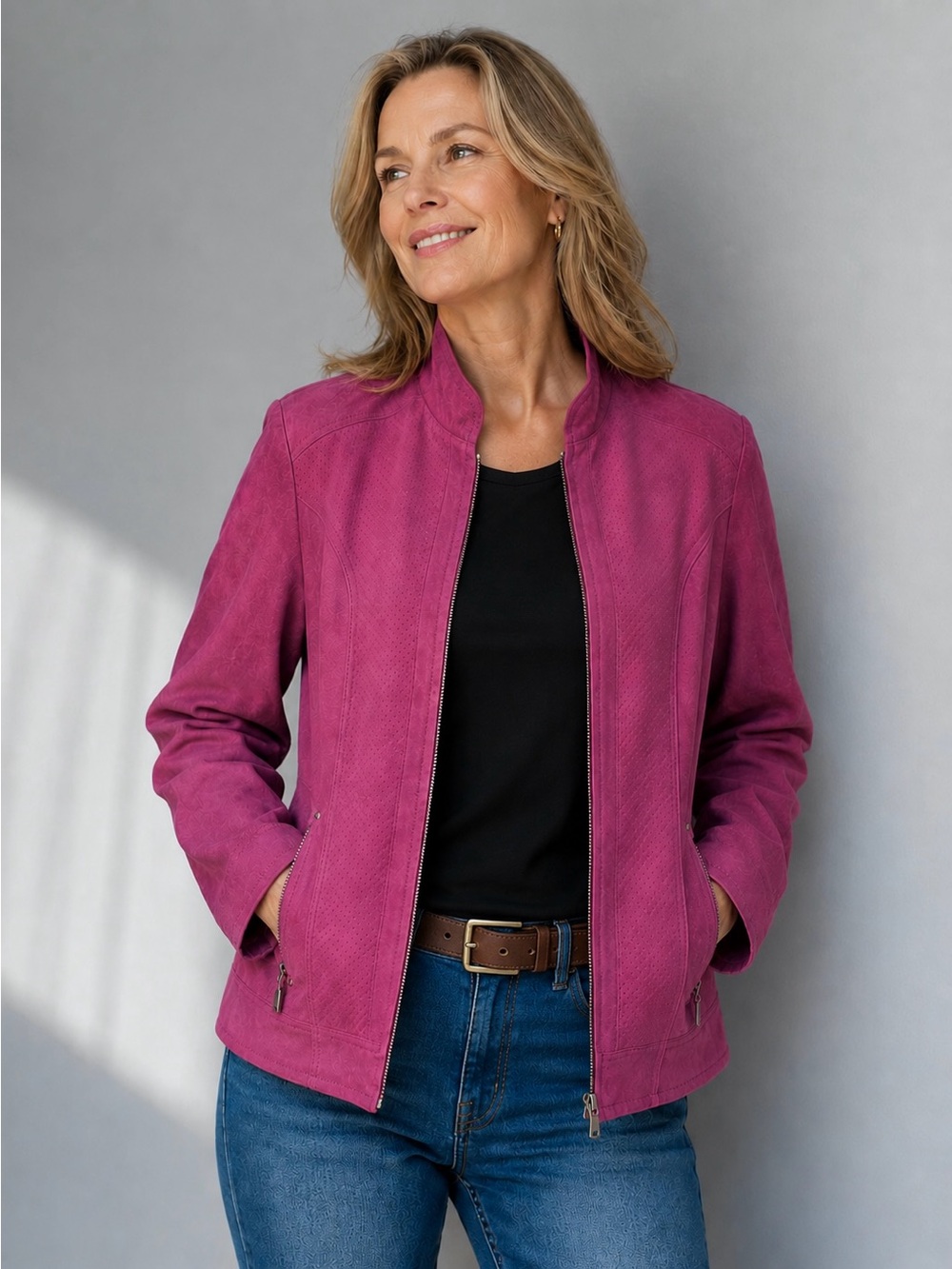 Conrad C Faux Suede Jacket size medium